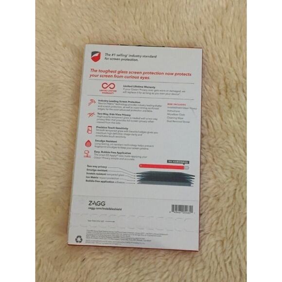 ZAGG Apple iPhone 8/7/6s/6 InvisibleShield Glass+ Privacy Screen Protector - Picture 2 of 2